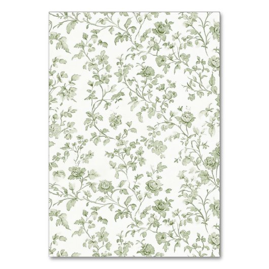 Elegante Sage Chinoiserie Hochzeit Tischnummer (Rückseite)