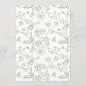 Elegante Sage Chinoiserie Viktorianische Hochzeit Menükarte (Rückseite)