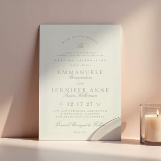 Elegante Sage Cream Calligraphy Formal The Wedding Einladung
