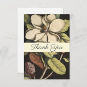 Elegante Sage Cream Magnolia Script Floral Busines Dankeskarte (Vorne/Hinten)