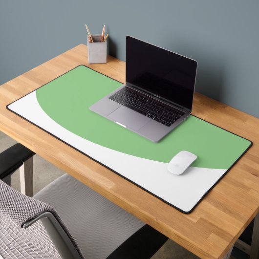 Elegante Sage Curve mit weißem Wellenrand Schreibtischunterlage (Büro 2)