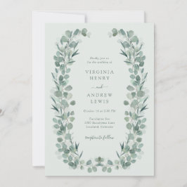 Elegante Sage Eucalyptus Wedding Einladung