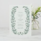 Elegante Sage Eucalyptus Wedding Einladung (Stehend Vorderseite)