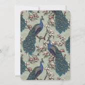 Elegante Sage Floral Peacock Wedding Save The Date (Rückseite)
