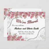 Elegante Sage Foil Hübsch rosa Foliage Neue Adress Postkarte (Vorne/Hinten)