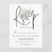 Elegante Sage Foliage Black Script Wedding RSVP Einladungspostkarte (Vorderseite)