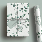 Elegante Sage & Forest Green Eukalyptus Wasserfarb Geschenkpapier