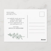 Elegante Sage French Garden Wedding Save the Date Postkarte (Rückseite)