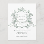 Elegante Sage French Garden Wedding Save the Date Postkarte (Vorderseite)