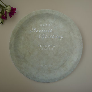 Elegante Sage Gold ANY Geburtstagsparty Pappteller