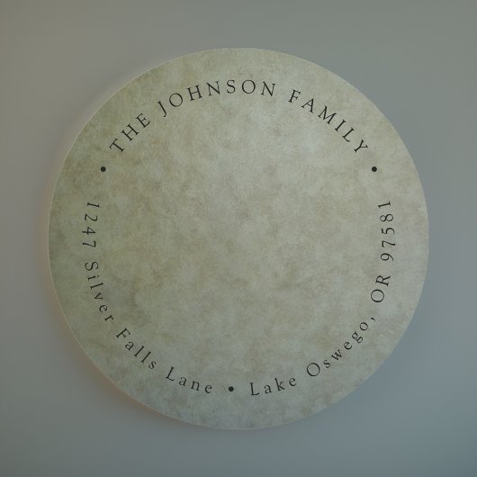 Elegante Sage Gold Rücksendeadresse Runder Aufkleber