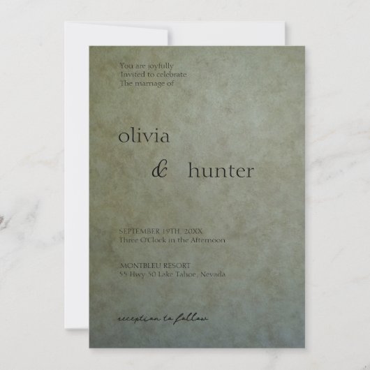 Elegante Sage Gold Wedding Einladung (Vorderseite)