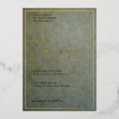 Elegante Sage Gold Wedding Folieneinladung (Vorderseite)