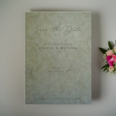 Elegante Sage Gold Wedding Save the Date Card