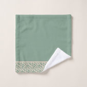 Elegante Sage Green Abstrakt Badhandtuch Set (Waschlappen)