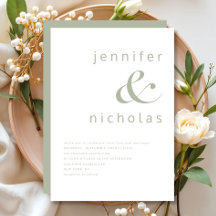 Elegante Sage Green Ampersand Hochzeit