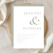 Elegante Sage Green Ampersand Hochzeit Einladung