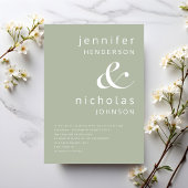 Elegante Sage Green Ampersand Hochzeit Einladung