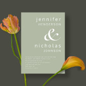 Elegante Sage Green Ampersand Hochzeit Einladung