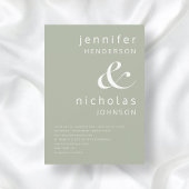 Elegante Sage Green Ampersand Hochzeit Einladung