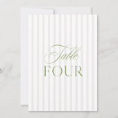 Elegante Sage Green & Beige Wedding Tischnummer (Vorderseite)