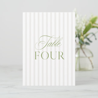 Elegante Sage Green & Beige Wedding Tischnummer