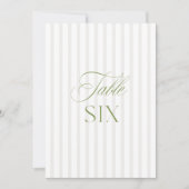 Elegante Sage Green & Beige Wedding Tischnummer (Vorderseite)
