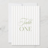 Elegante Sage Green & Beige Wedding Tischnummer (Vorderseite)