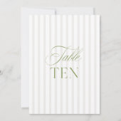 Elegante Sage Green & Beige Wedding Tischnummer (Rückseite)