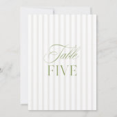 Elegante Sage Green & Beige Wedding Tischnummer (Rückseite)