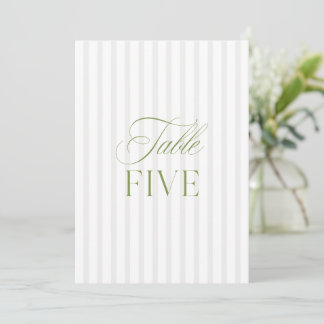Elegante Sage Green & Beige Wedding Tischnummer