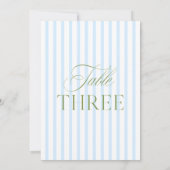 Elegante Sage Green & Blue Wedding Tischnummer (Rückseite)