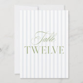 Elegante Sage Green & Blue Wedding Tischnummer (Vorderseite)