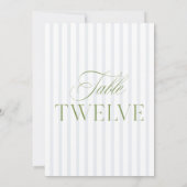 Elegante Sage Green & Blue Wedding Tischnummer (Rückseite)