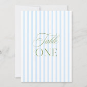 Elegante Sage Green & Blue Wedding Tischnummer (Vorderseite)