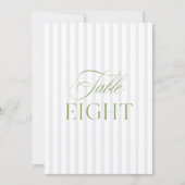 Elegante Sage Green & Blue Wedding Tischnummer (Vorderseite)