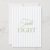 Elegante Sage Green & Blue Wedding Tischnummer (Rückseite)