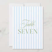 Elegante Sage Green & Blue Wedding Tischnummer (Vorderseite)