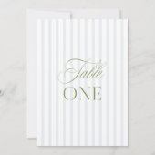 Elegante Sage Green & Blue Wedding Tischnummer (Rückseite)