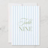 Elegante Sage Green & Blue Wedding Tischnummer (Vorderseite)