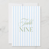 Elegante Sage Green & Blue Wedding Tischnummer (Rückseite)
