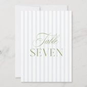 Elegante Sage Green & Blue Wedding Tischnummer (Vorderseite)