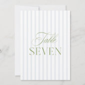 Elegante Sage Green & Blue Wedding Tischnummer (Rückseite)