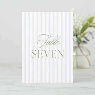 Elegante Sage Green & Blue Wedding Tischnummer