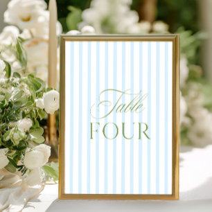 Elegante Sage Green & Blue Wedding Tischnummer