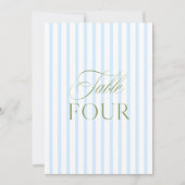 Elegante Sage Green & Blue Wedding Tischnummer (Vorderseite)