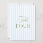 Elegante Sage Green & Blue Wedding Tischnummer (Rückseite)