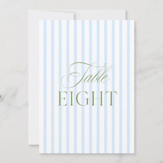 Elegante Sage Green & Blue Wedding Tischnummer (Vorderseite)