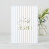 Elegante Sage Green & Blue Wedding Tischnummer (Stehend Vorderseite)