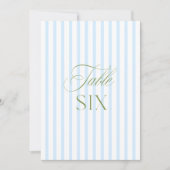 Elegante Sage Green & Blue Wedding Tischnummer (Vorderseite)